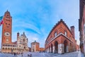 Historic Piazza del Comune panorama, Cremona, Italy Royalty Free Stock Photo