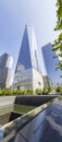 Panorama picture with the North Pool and One World Trade Center in New York, United States