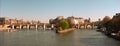 Panorama picture of Paris with Seine river Royalty Free Stock Photo