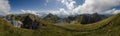 Panorama of Rofan Alps with all peaks of 5 gipfel`s ferrata, The Brandenberg Alps, Austria, Europe Royalty Free Stock Photo