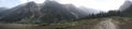 Panorama Picture Rivers Montains of Himalayas and Trees on the way to Kumrat valley KP Pakistan
