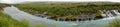 Panorama picture of the waterfall Hraunfossar Royalty Free Stock Photo