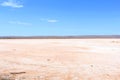 Panorama of a pink salt lake in the desert, Australian Outback Royalty Free Stock Photo