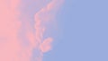 Panorama pink sky background. Violet blue sky with pink clouds, copy space