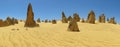 Panorama of Pinnacles Desert, Nambung National Park, West Australia Royalty Free Stock Photo