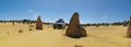 Panorama of Pinnacles Desert, Nambung National Park, West Australia Royalty Free Stock Photo