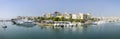 Panorama of Piraeus Zea bay, Athens, Greece Royalty Free Stock Photo