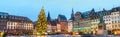 Panorama of Place Kleber with the Christmas Market in Strasbourg, France Royalty Free Stock Photo