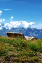 Panorama from the Plan de Corones path Royalty Free Stock Photo