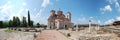 Panorama of Plaosnik and St Clement s Church - St Panteleimon, Ohrid, Macedonia Royalty Free Stock Photo