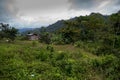 Panorama of plateaus and mountains of Panama on the way to Reserva Forestal de Fortuna and Punta Pena.