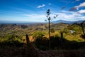 Panorama of plateaus and mountains of Panama on the way to Reserva Forestal de Fortuna and Punta Pena.