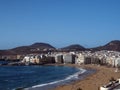 Panorama Playa Las Canteras beach in Las Palmas Grand Canary Isl Royalty Free Stock Photo