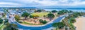 Panorama of playground and park near Mornington Pier.