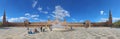 Panorama of the Plaza de Espana in Seville, Spain