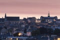 Panorama of Poitiers with city hall at sunset
