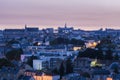 Panorama of Poitiers with city hall at sunset