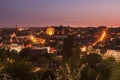 Panorama of Poitiers at sunset
