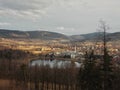 panorama of Polish town Kowary with mountain view Royalty Free Stock Photo