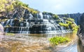 Panorama Pongour Waterfall in sunshine Royalty Free Stock Photo