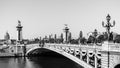 Pont Alexandre III Bridge with Hotel des Invalides. Paris, Franc