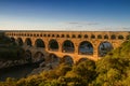 Panorama of Pont Du Gard Royalty Free Stock Photo