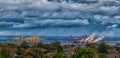 Panoramic view container port of Port Botany, NSW Australia