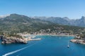 Panorama of Port de Soller, Mallorca, Ballearic Islands, Spain Royalty Free Stock Photo