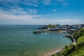 Panorama of port and marina in the beautiful little Tenby town