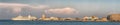 Panorama of the port of Rhodes and the Customs building in Greece