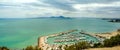 Panorama of the port of Sidi Bou Said in Tunisia. View from above