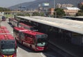 The panorama of portal del norte main station of transmilenio system during bogota no car day event