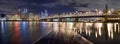 Panorama of Portland Oregon at Night Royalty Free Stock Photo