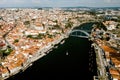 Panorama of Porto city, drone top view.