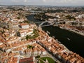 Panorama of Porto city, drone top view.