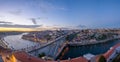 Panorama of Porto after sunset