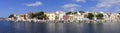 Panorama of Portocolom landing stage Royalty Free Stock Photo