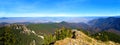 Panorama from Postavaru peak, Poiana Brasov, Romania, Transylvania - Carpathian mountains Royalty Free Stock Photo