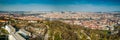 Panorama of Prague above Kinskeho Garden. Royalty Free Stock Photo