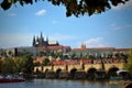 Panorama of the Prague castle and Charles bridge