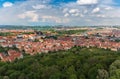 Panorama Prague castle in the middle of the city with beautiful Royalty Free Stock Photo