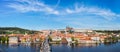 Panorama of Prague: Mala Strana, Charles bridge and Prague cast