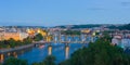 Panorama of Prague at night Royalty Free Stock Photo