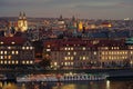 Panorama of Prague, at sunset - picture taken on the Letna Hill - Czech Republic Royalty Free Stock Photo