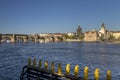 Panorama of Prague on a Vltava river