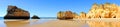 Panorama from praia Tres Irmaos in Alvor Portugal Royalty Free Stock Photo