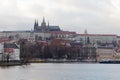 The panorama of Prazhsky Hrad in the center of Prague