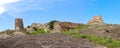 Panorama Prehistoric ruins of cave-dwelling town Royalty Free Stock Photo