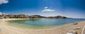 Panorama of Primosten beach and town Royalty Free Stock Photo