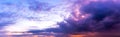 Panorama purple cloud scape in the sky Royalty Free Stock Photo